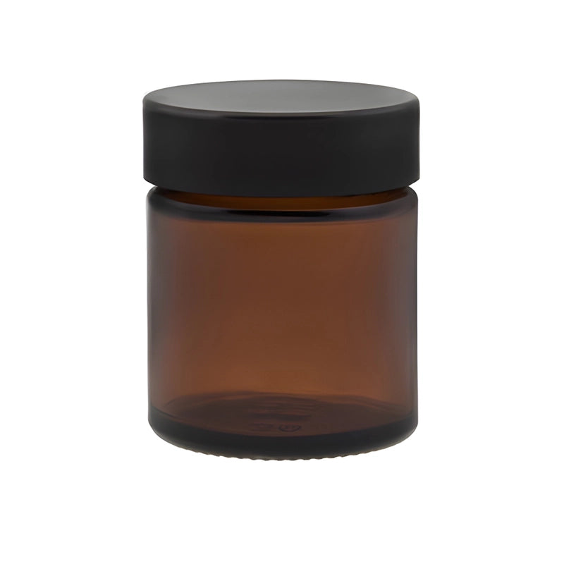 30ml Amber Glass Jar with Black Lid (3pk)