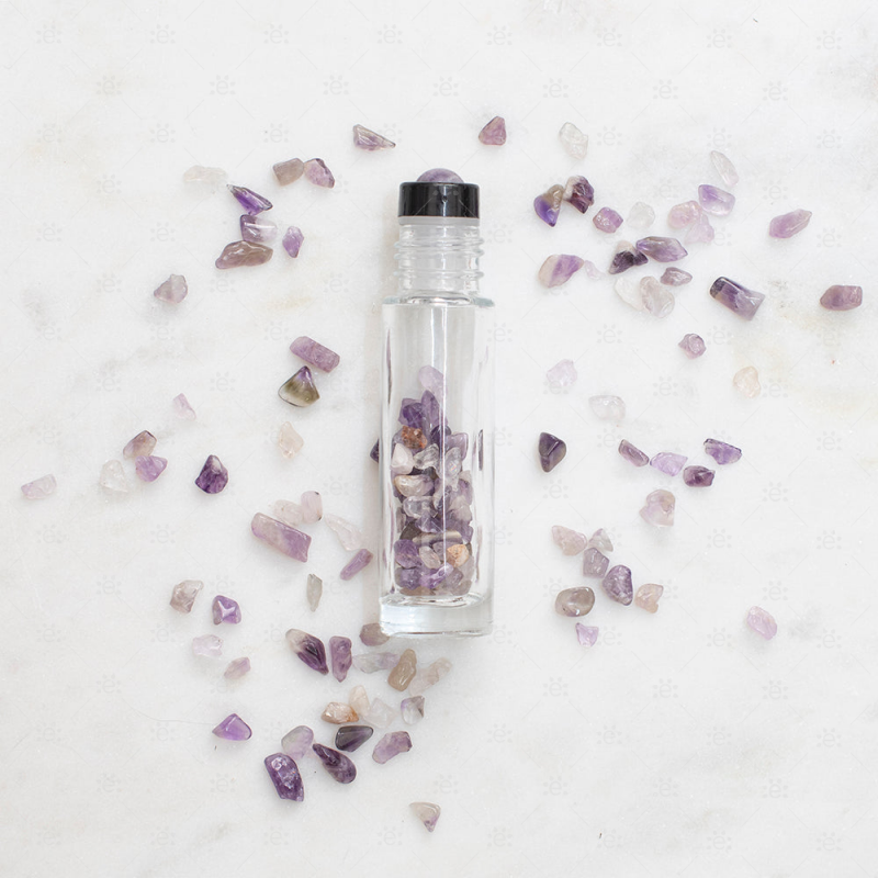 Amethyst Gemstone Roller Bottle Set - German Glass