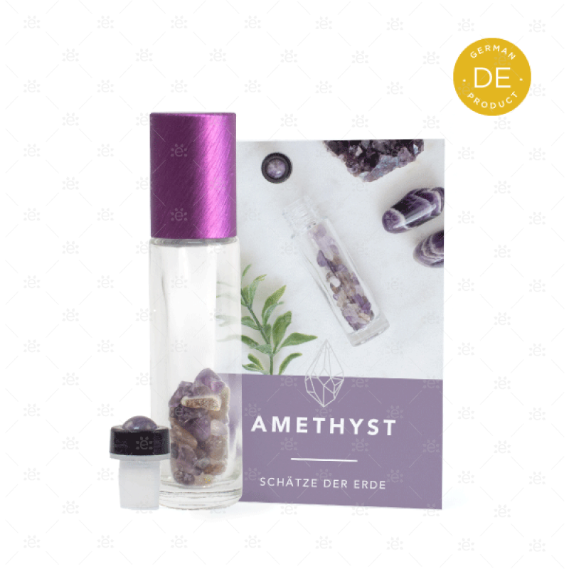 Amethyst Gemstone Roller Bottle Set - German Glass