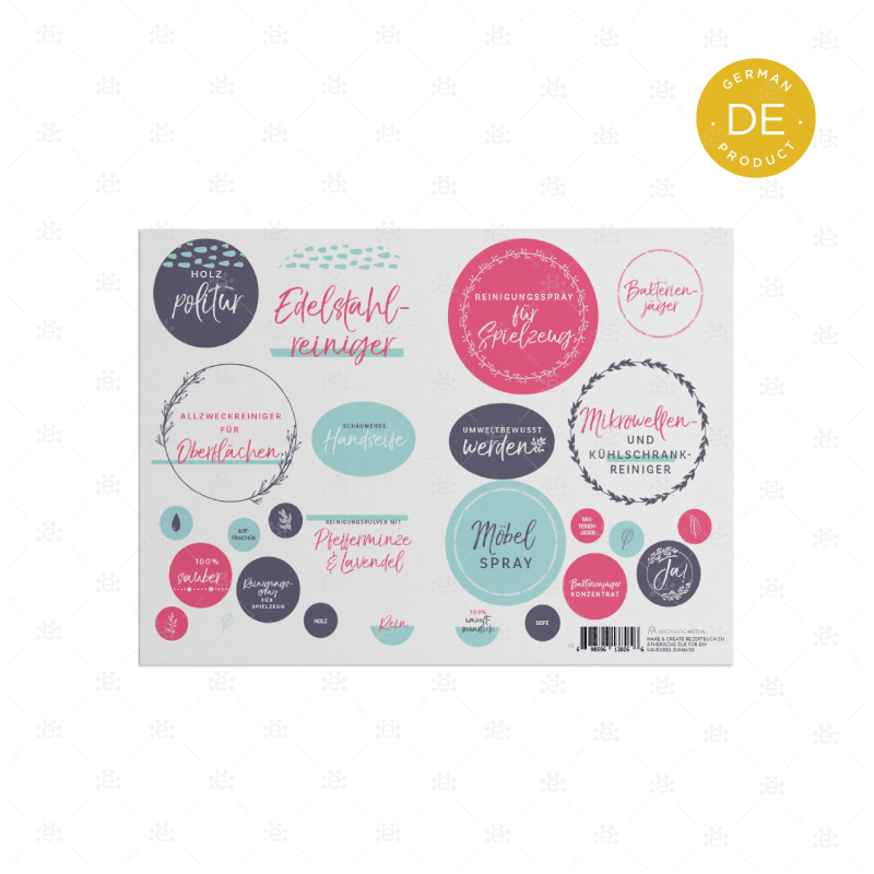 Essentially Clean Home Make & Create Recipe Book (Includes Over 40 Labels) - German Booklets (Saddle