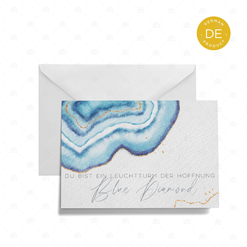 Gemstone Rank Recognition Card - Blue Diamond German Gift Cards