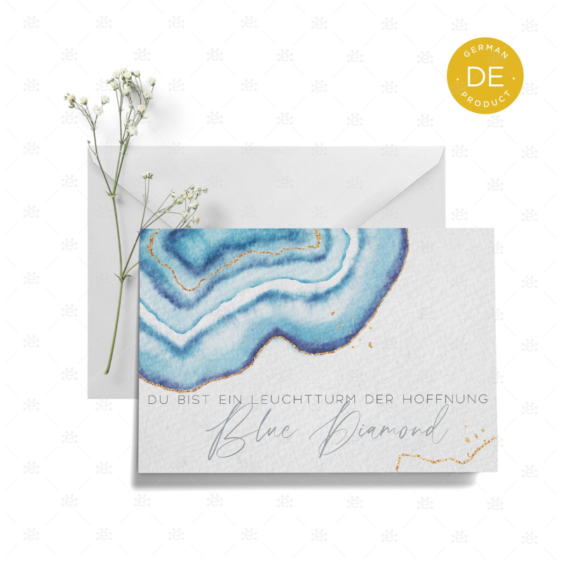 Gemstone Rank Recognition Card - Blue Diamond German Gift Cards