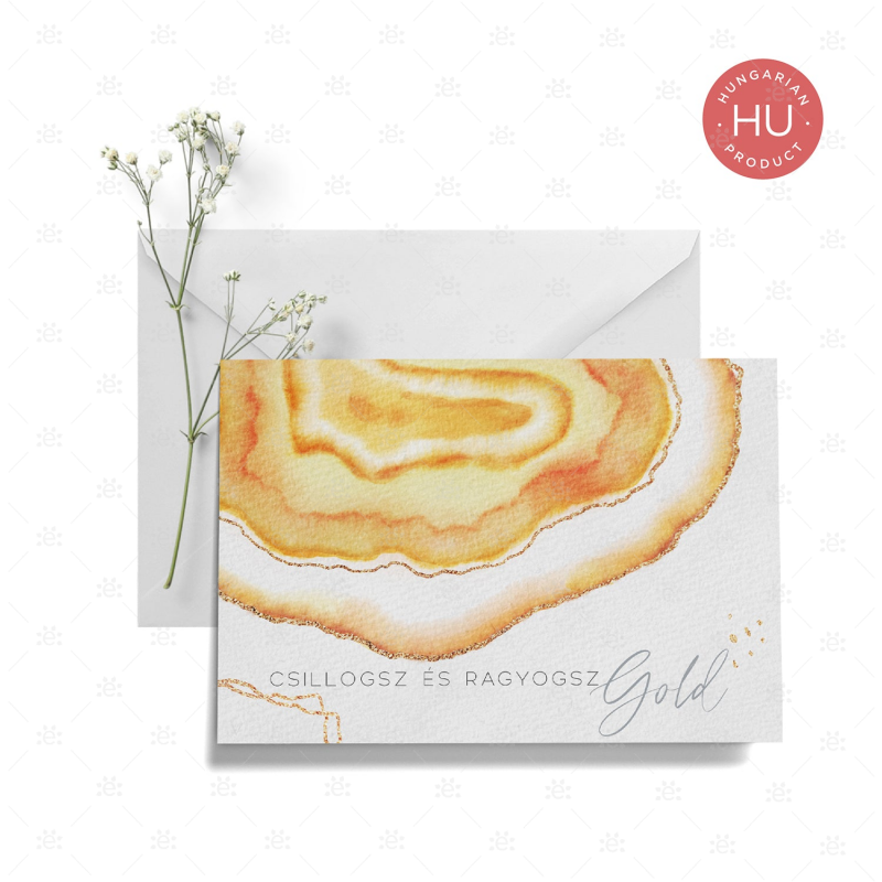 Gemstone Rank Recognition Card - Gold Hungarian Gift Cards