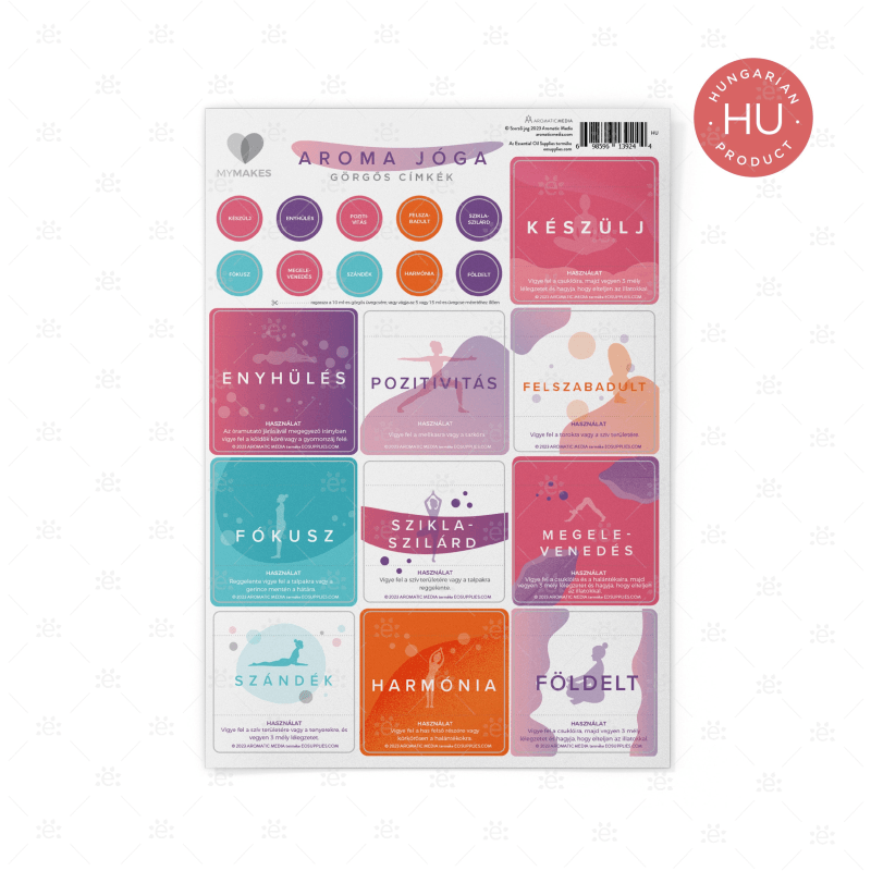 MyMakes : Aroma Yoga - Label Sheet - HUNGARIAN