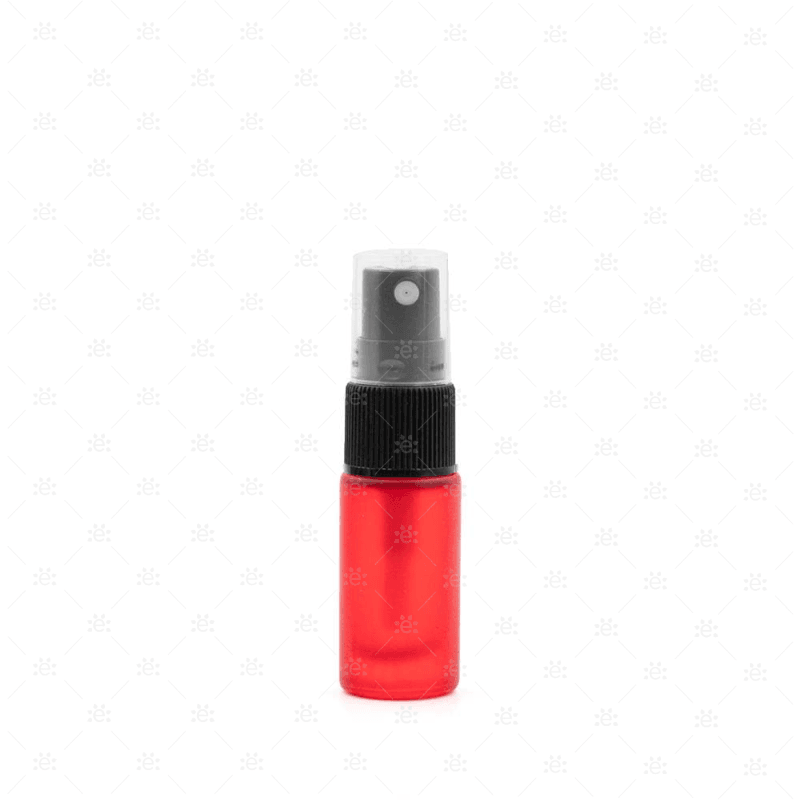 5Ml Red Deluxe Frosted Glass Spray Bottle (5 Pack)