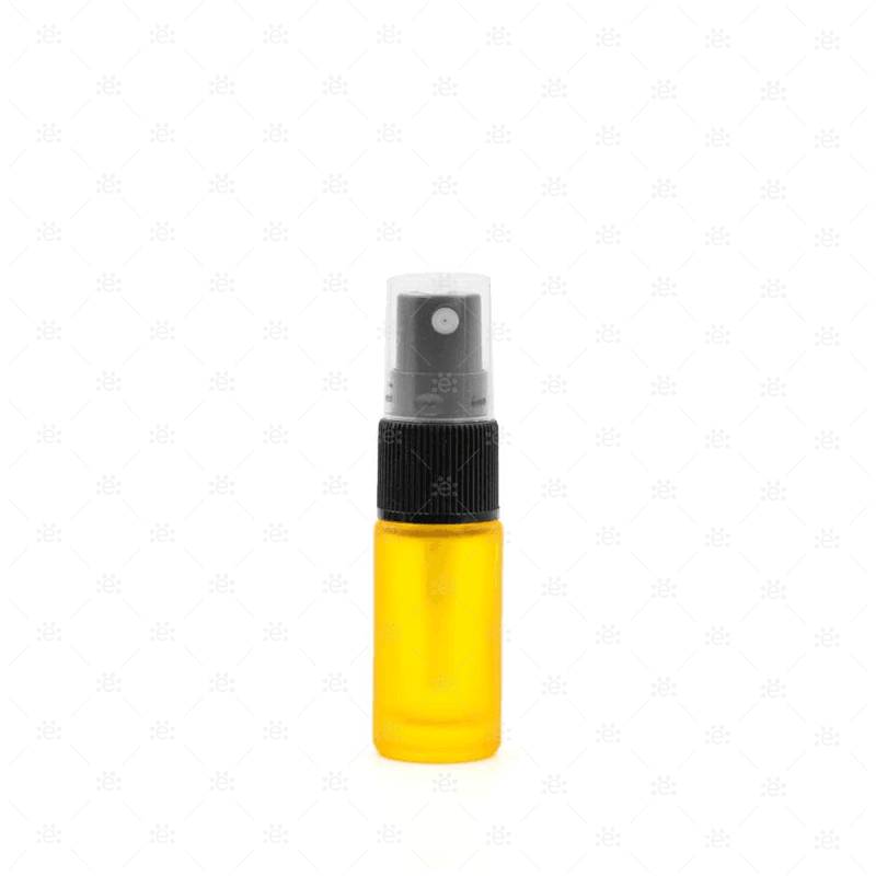 5Ml Yellow Deluxe Frosted Glass Spray Bottle (5 Pack)