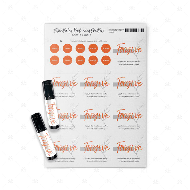 Sentimen Items Label Essentially Balanced Emotions Labels | 10 Sheets - Essential Oil Supplies