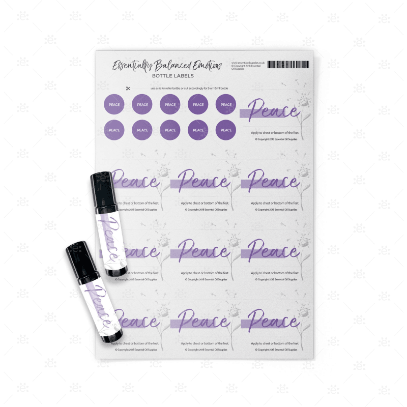 Essentially Balanced Emotions Labels | 10 Sheets - Essential Oil Supplies