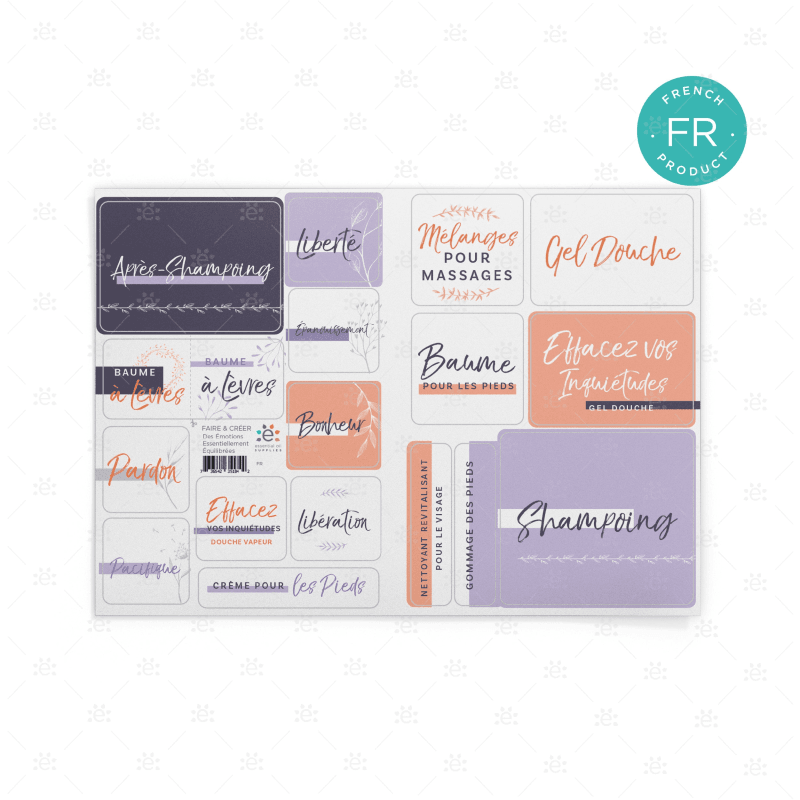 Essentially Balanced Emotions Replacement Label Sheet Set (2 Sheets) - French Labels