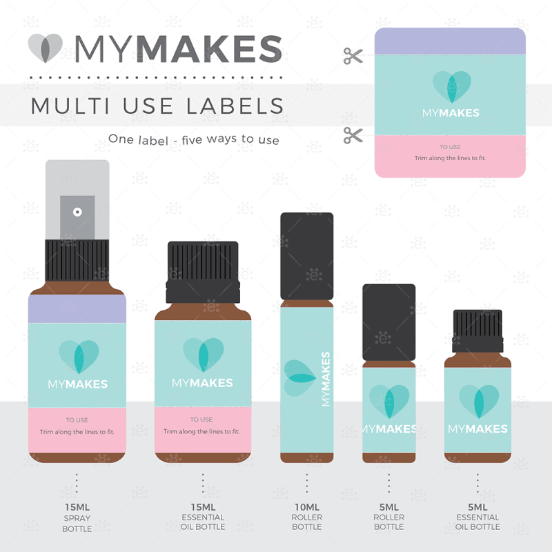 Mymakes:  Aroma Inhalers For Supporting General Wellness - Label Sheet Portuguese Labels